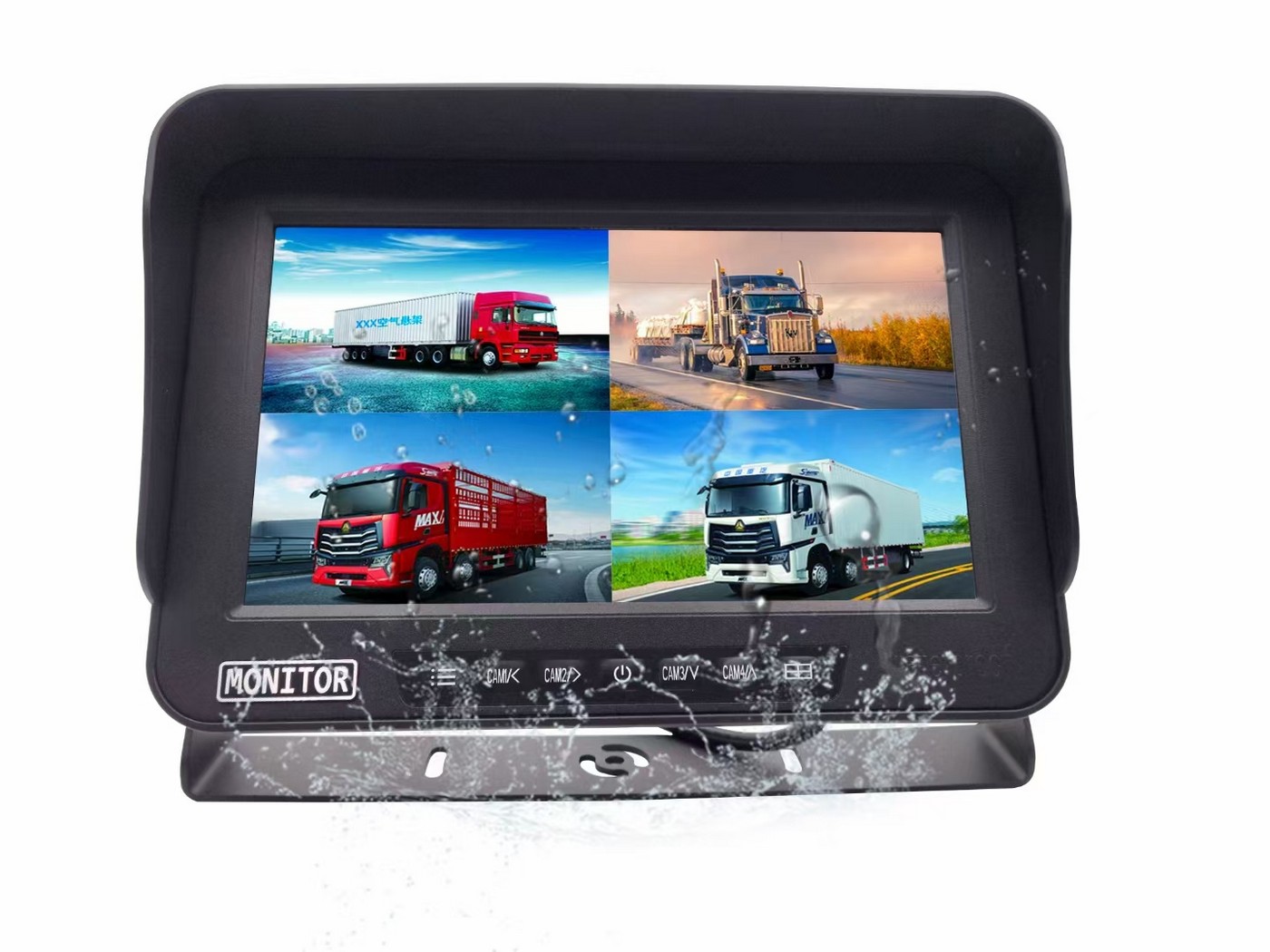 Monitor à prova d'água de 10 polegadas para câmeras de ré de carros, caminhões e vans