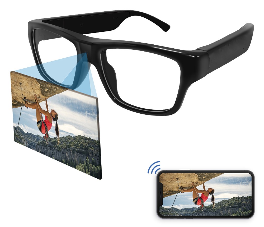 óculos espiões com câmera - wifi para celular via hotspot